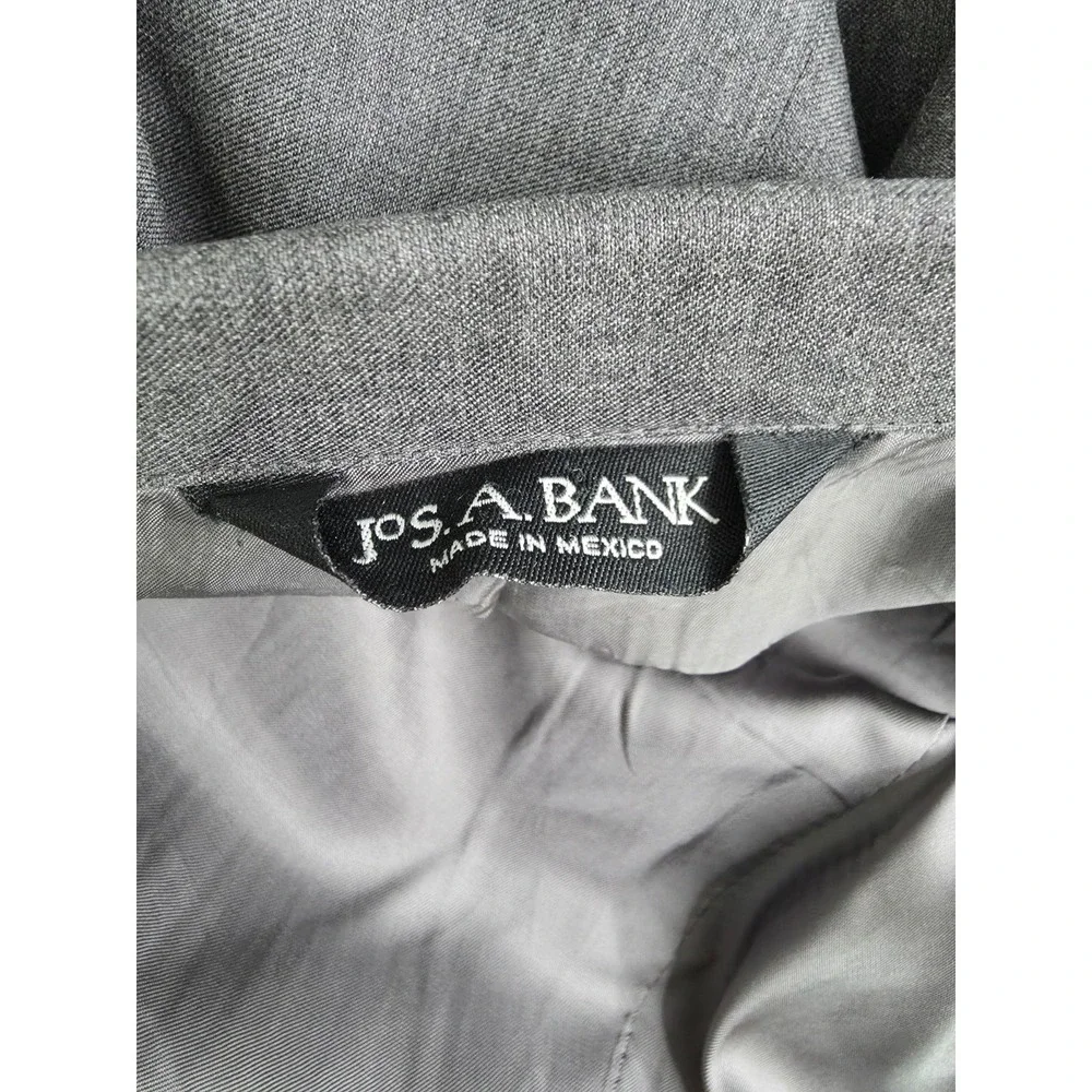 Jos A Bank Blazer Jacket Mens 46L Gray‎ 2 Buttons Wool Sports Coat Vented